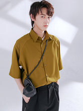 Load image into Gallery viewer, Sicilian men&#39;s 2021 new summer casual short-sleeved shirt men&#39;s youth loose solid color shirt
