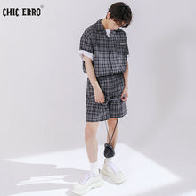 Load image into Gallery viewer, Sicilian men&#39;s 2021 new plaid shirt men&#39;s summer short-sleeved loose straight shorts casual men&#39;s suit
