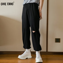 Load image into Gallery viewer, Sicilian Men&#39;s 2021 New Hole Casual Pants Men&#39;s Summer Thin Style Korean Trend Drawstring Sweatpants
