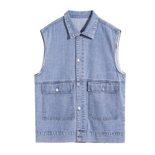 Load image into Gallery viewer, Sicilian Men&#39;s 2021 New Summer Denim Waistcoat Boys Handsome Sleeveless Vest Loose Casual Thin Jacket
