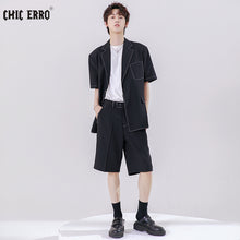 Load image into Gallery viewer, Sicilian men&#39;s open-line suits men&#39;s short-sleeved thin summer loose casual suit shorts two-piece suit
