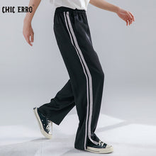 Load image into Gallery viewer, Sicilian men&#39;s striped casual pants men&#39;s summer thin Korean style trend loose straight slit drape mopping pants
