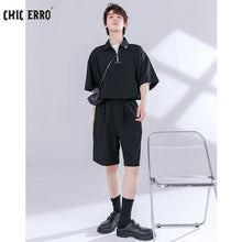 Load image into Gallery viewer, Sicilian men&#39;s short-sleeved polo shirt men&#39;s short-sleeved thin loose casual shorts suit men&#39;s summer two-piece suit
