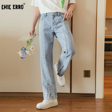 Load image into Gallery viewer, Sicilian Men&#39;s 2021 New Loose Straight Jeans Men&#39;s Summer Thin Youth Slit Flared Pants
